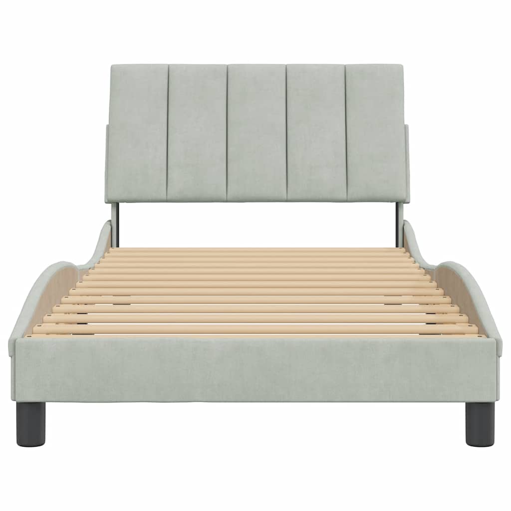 sengeramme uden madras Hanko Lysegrå 100x200 cm Fløjl