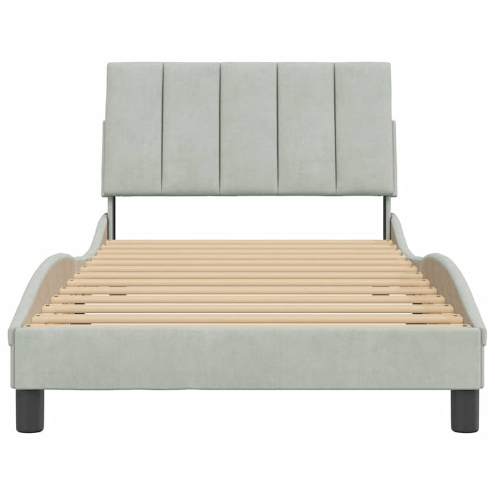 sengeramme uden madras Hanko Lysegrå 100x200 cm Fløjl