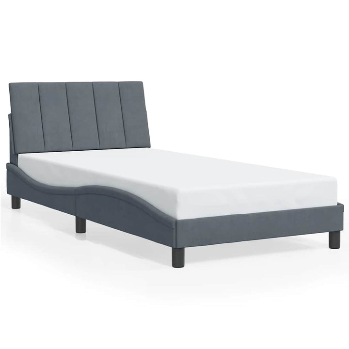 sengeramme uden madras Hanko Mørkegrå 100x200 cm Fløjl
