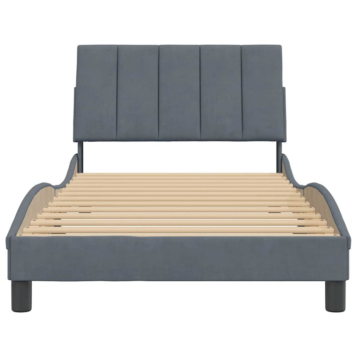 sengeramme uden madras Hanko Mørkegrå 100x200 cm Fløjl