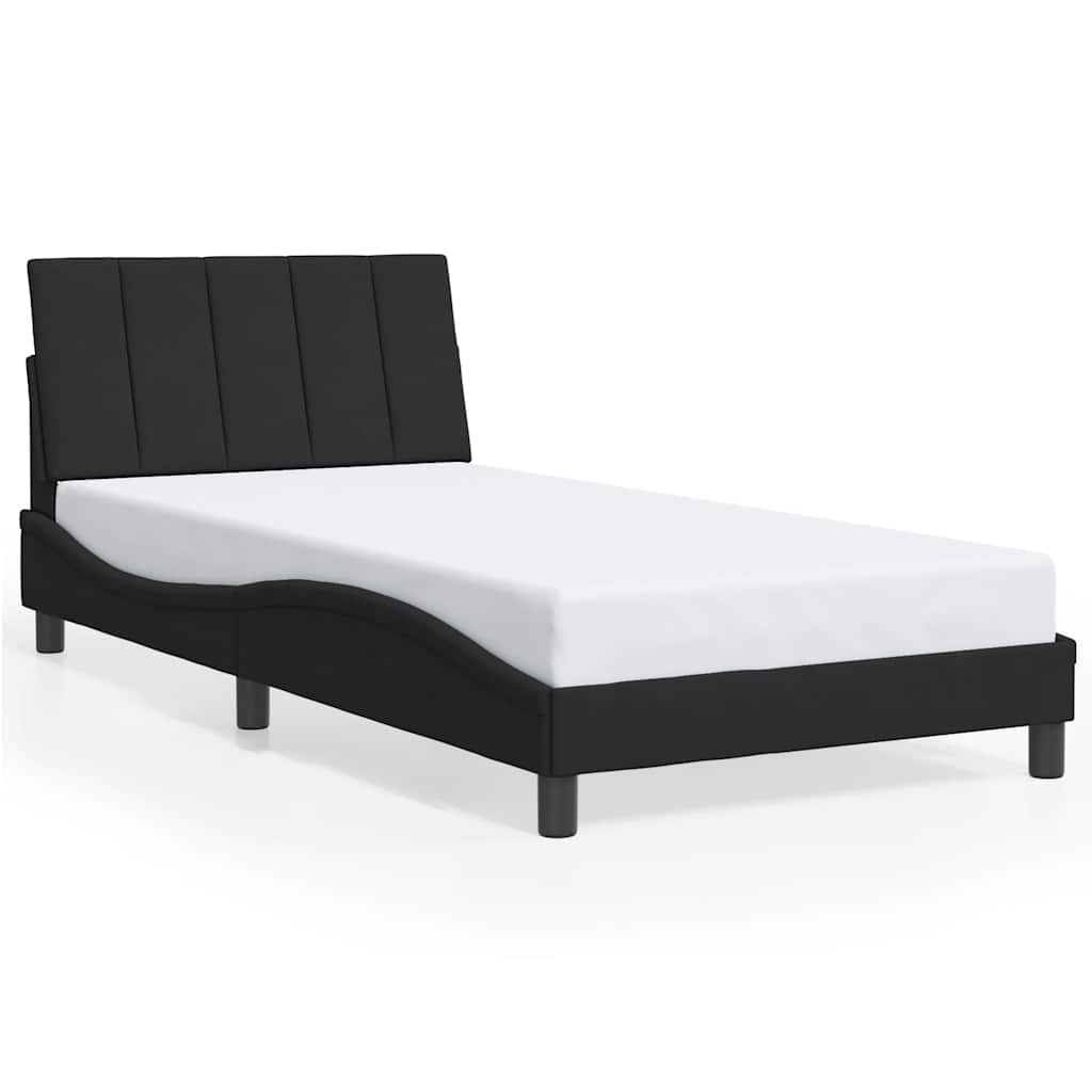 sengeramme uden madras Hanko Sort 100x200 cm Fløjl
