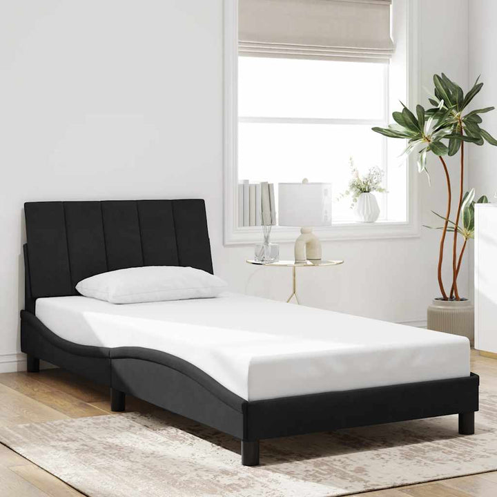 sengeramme uden madras Hanko Sort 100x200 cm Fløjl