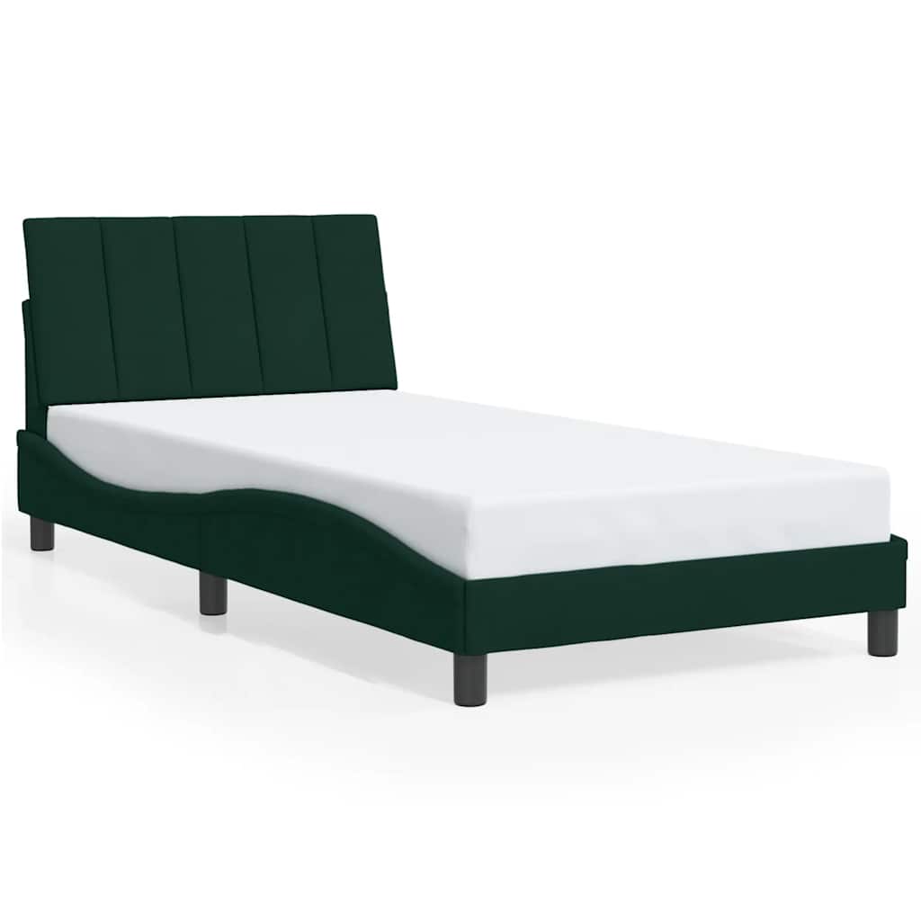 sengeramme uden madras Hanko Mørkegrøn 100x200 cm Fløjl