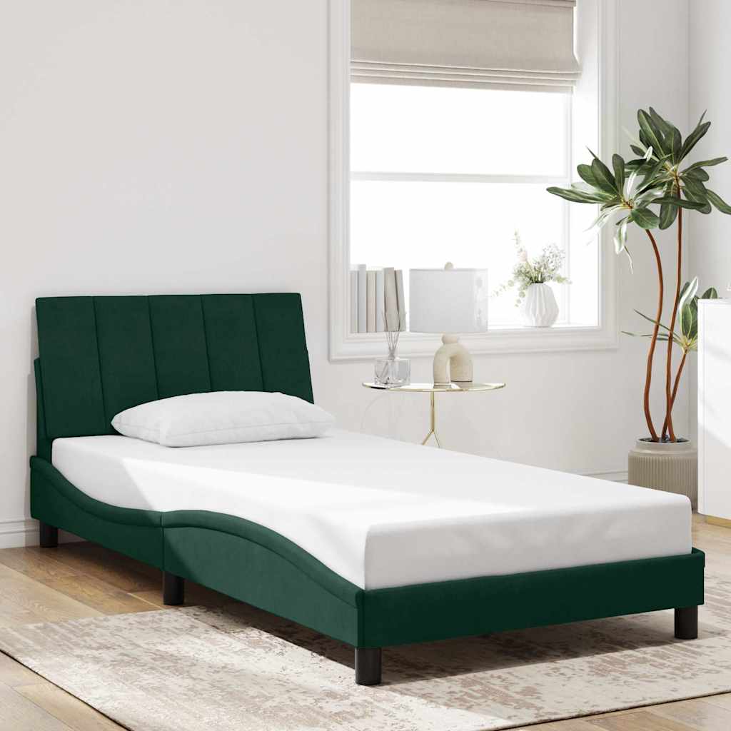 sengeramme uden madras Hanko Mørkegrøn 100x200 cm Fløjl