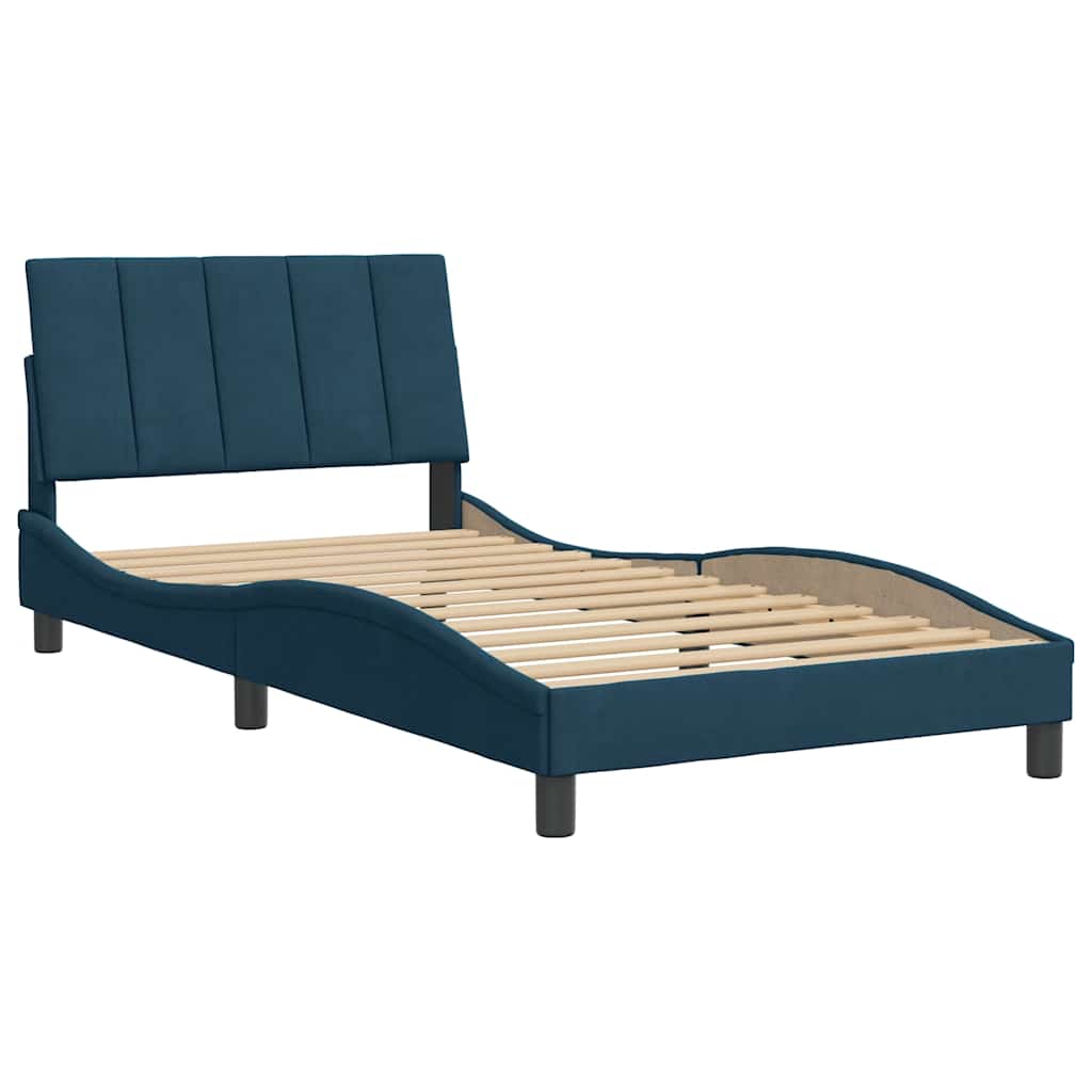 sengeramme uden madras Hanko 100x200 cm fløjl blå