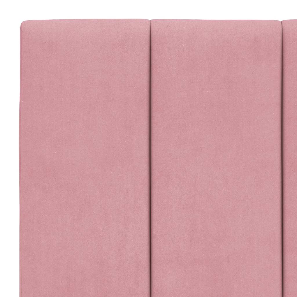 sengeramme uden madras Hanko 100x200 cm fløjl lyserød