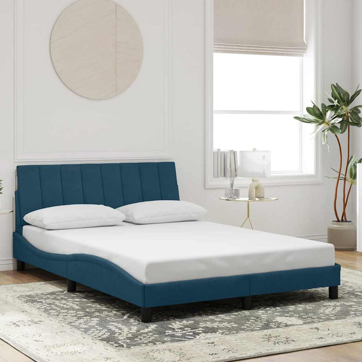 sengeramme uden madras Hanko 120x200 cm velour blå