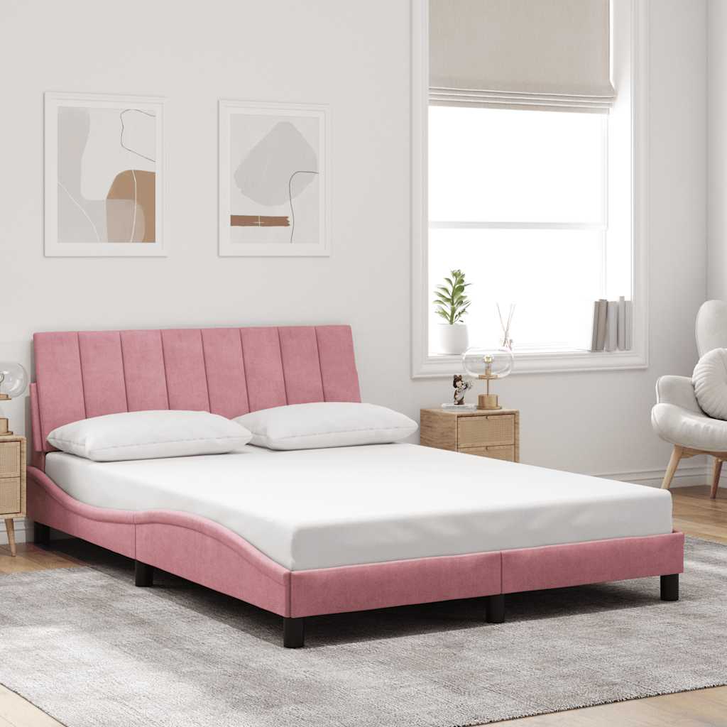 sengeramme uden madras Hanko 120x200 cm fløjl pink