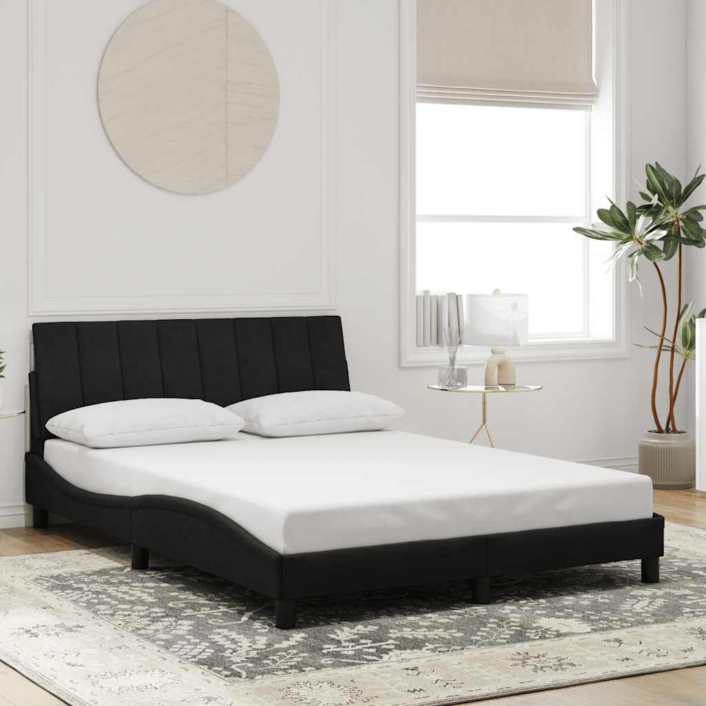 sengeramme uden madras Hanko Sort 140x190 cm Fløjl