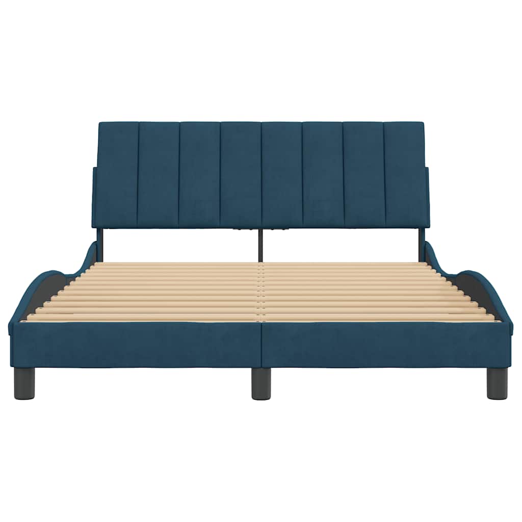 sengeramme uden madras Hanko 140x190 cm velour blå