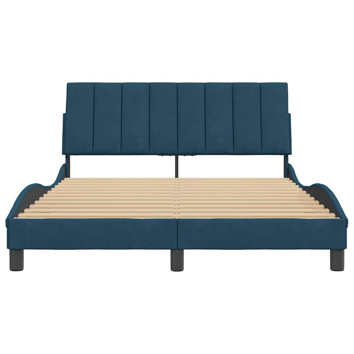 sengeramme uden madras Hanko 140x190 cm velour blå