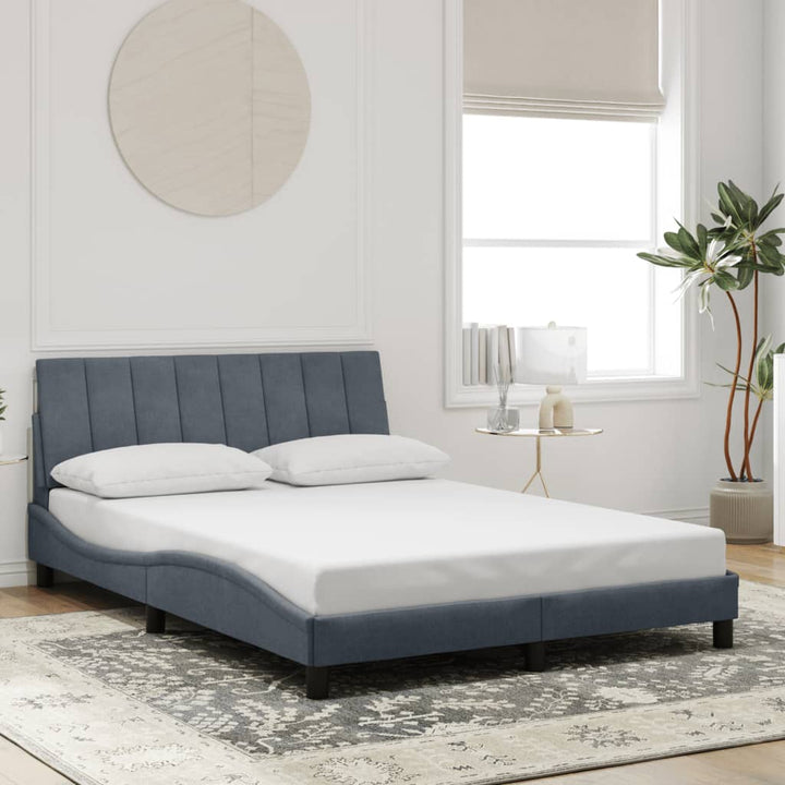 sengeramme uden madras Hanko Mørkegrå 140x200 cm Fløjl