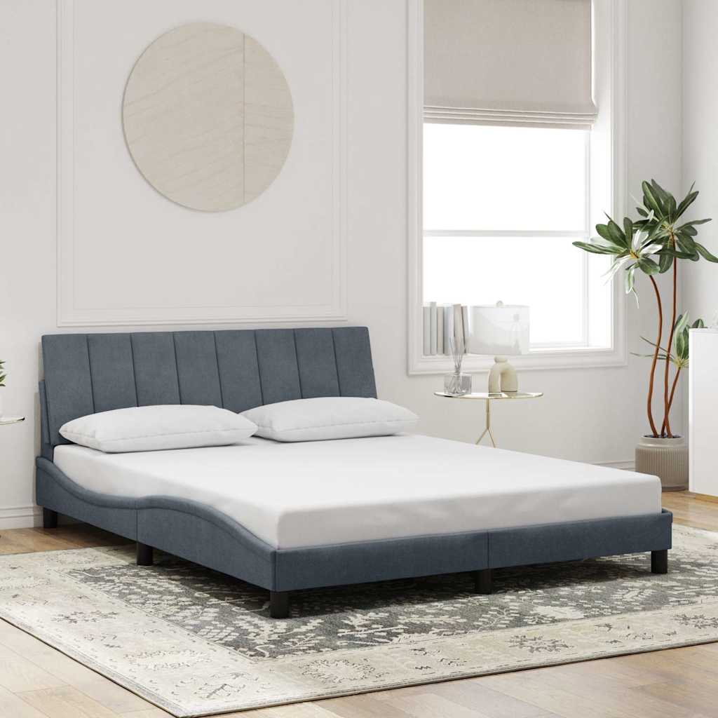 sengeramme uden madras Hanko Mørkegrå 160x200 cm Fløjl