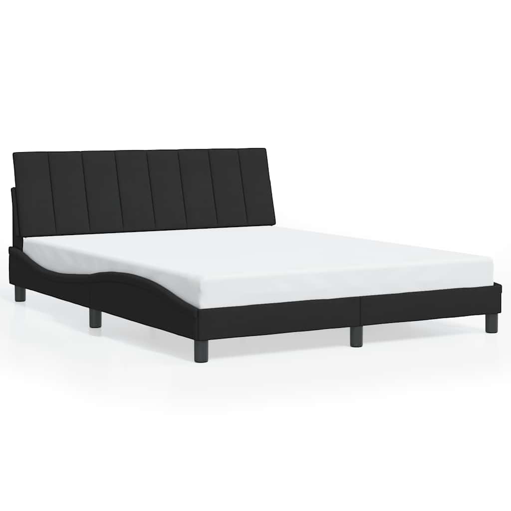 sengeramme uden madras Hanko Sort 160x200 cm Fløjl