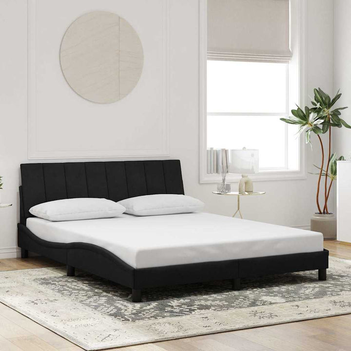 sengeramme uden madras Hanko Sort 160x200 cm Fløjl