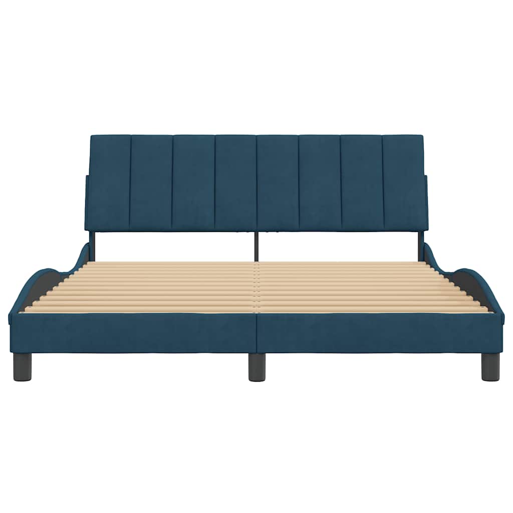 sengeramme uden madras Hanko 160x200 cm velour blå