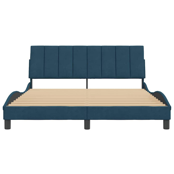 sengeramme uden madras Hanko 160x200 cm velour blå