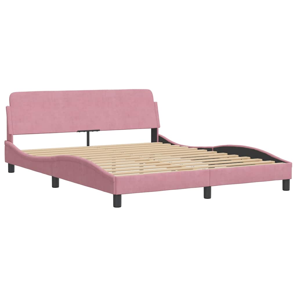 sengeramme uden madras Hanko 160x200 cm fløjl pink