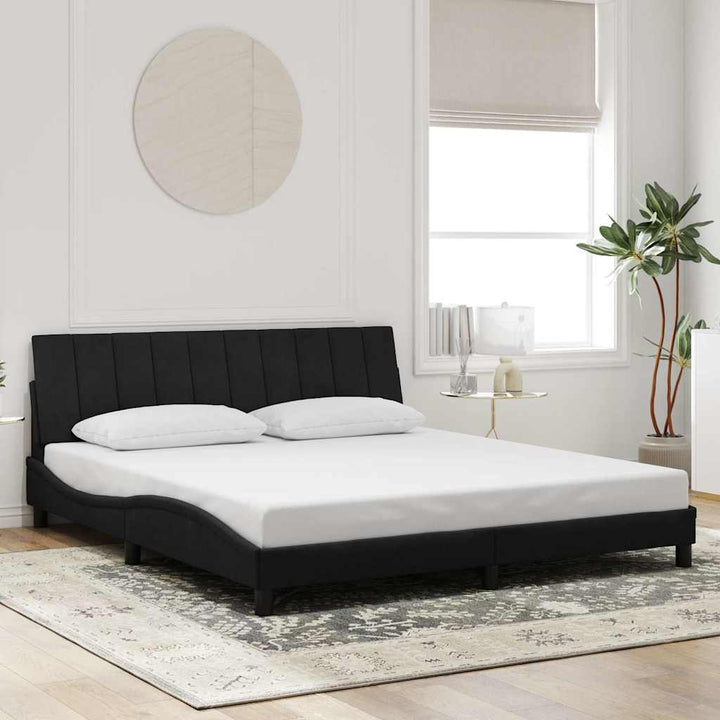 sengeramme uden madras Hanko Sort 180x200 cm Fløjl