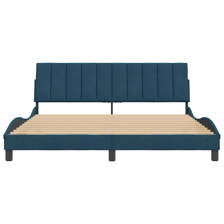 sengeramme uden madras Hanko 180x200 cm velour blå