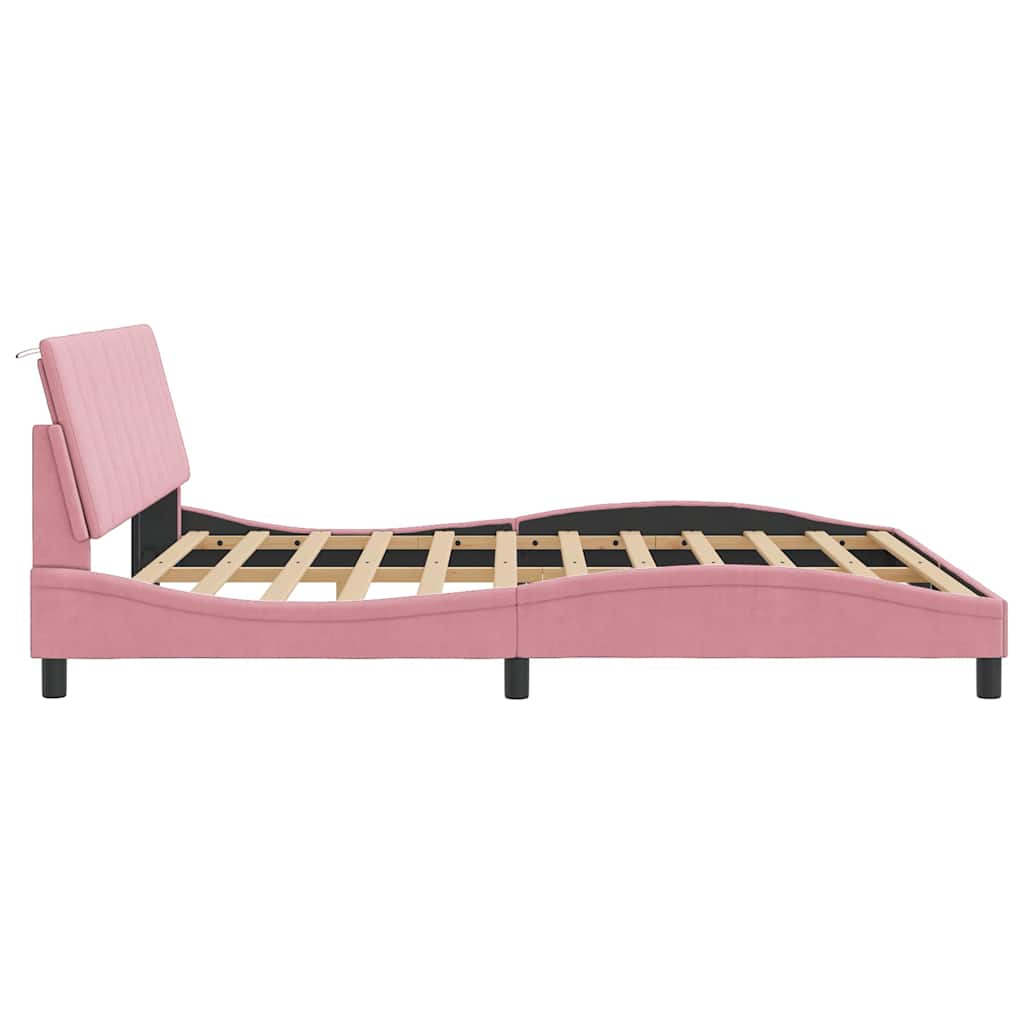 sengeramme uden madras Hanko 180x200 cm fløjl pink