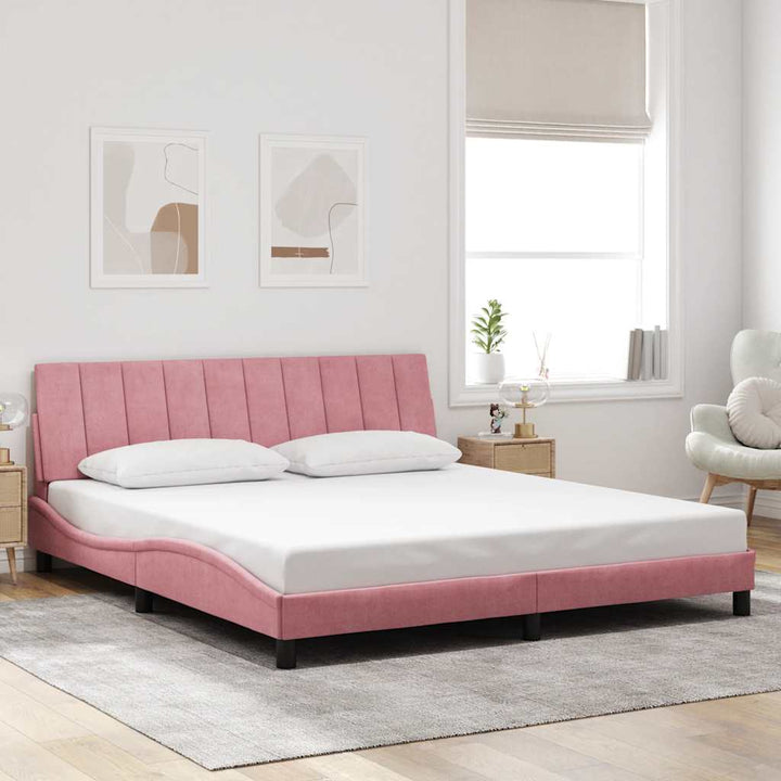 sengeramme uden madras Hanko 180x200 cm fløjl pink