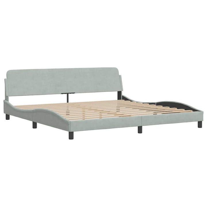 sengeramme uden madras Hanko Lysegrå 200x200 cm Fløjl