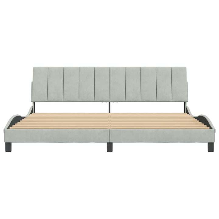 sengeramme uden madras Hanko Lysegrå 200x200 cm Fløjl