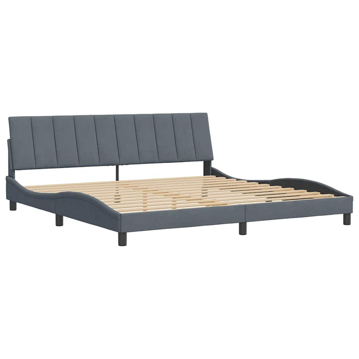 sengeramme uden madras Hanko Mørkegrå 200x200 cm Fløjl
