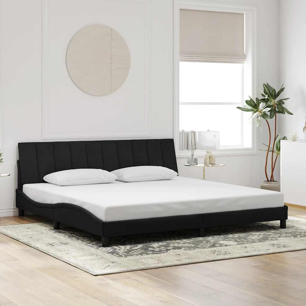 sengeramme uden madras Hanko Sort 200x200 cm Fløjl