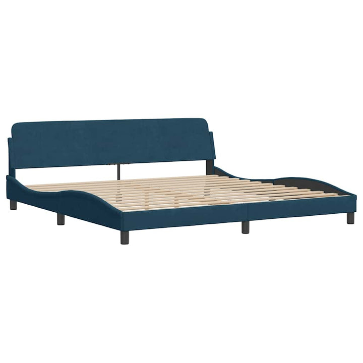 sengeramme uden madras Hanko 200x200 cm velour blå