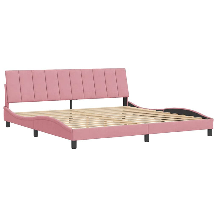 sengeramme uden madras Hanko 200x200 cm fløjl pink