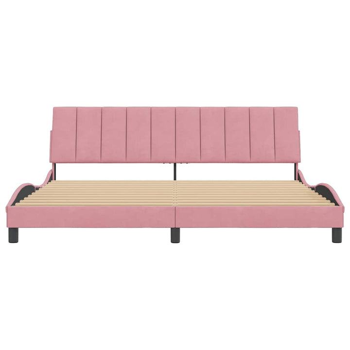 sengeramme uden madras Hanko 200x200 cm fløjl pink