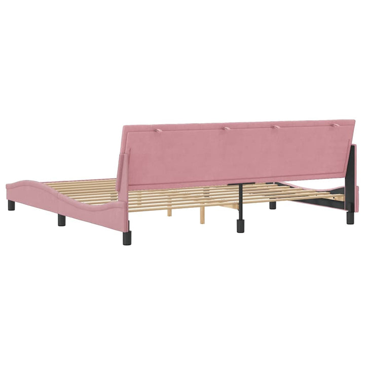 sengeramme uden madras Hanko 200x200 cm fløjl pink
