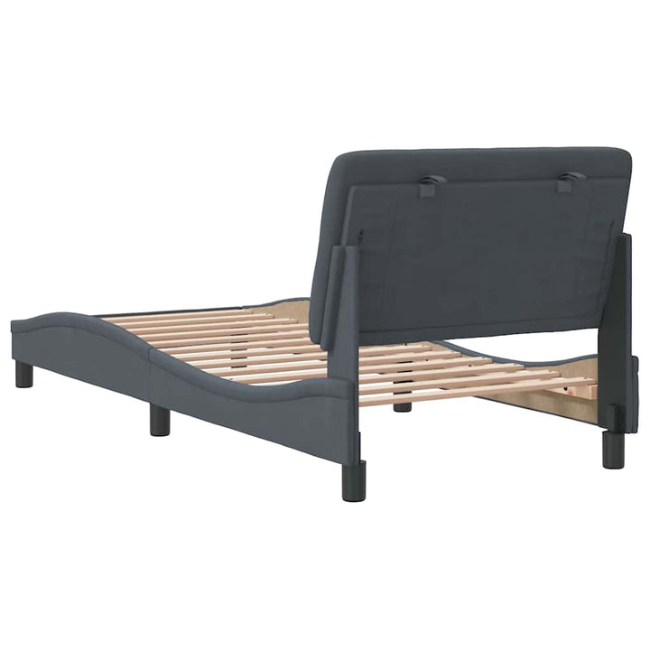 sengeramme uden madras Mørkegrå 80x200 cm Fløjl