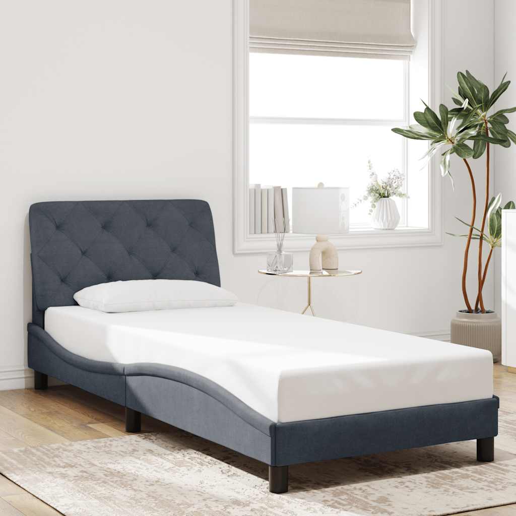 sengeramme uden madras Mørkegrå 80x200 cm Fløjl