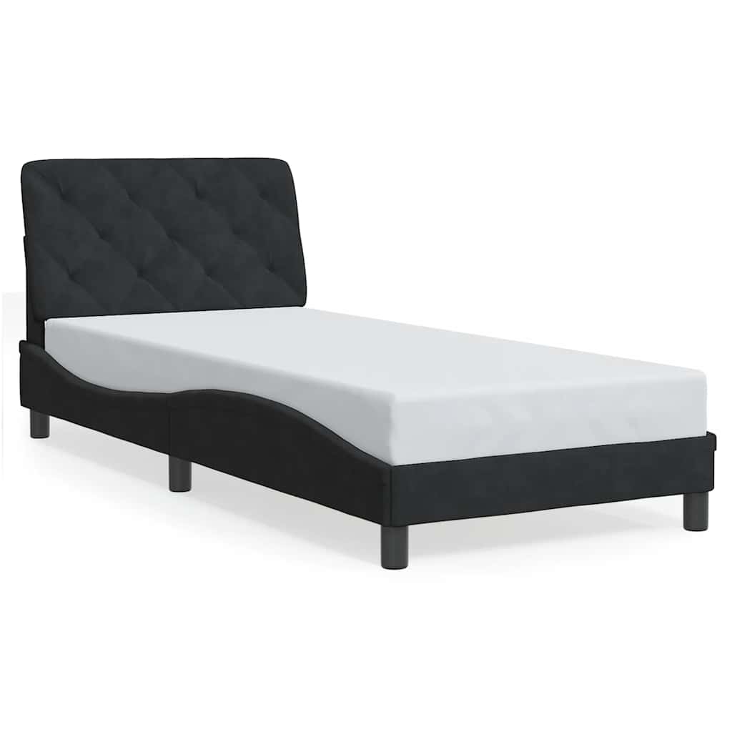 sengeramme uden madras 80x200 cm fløjl sort
