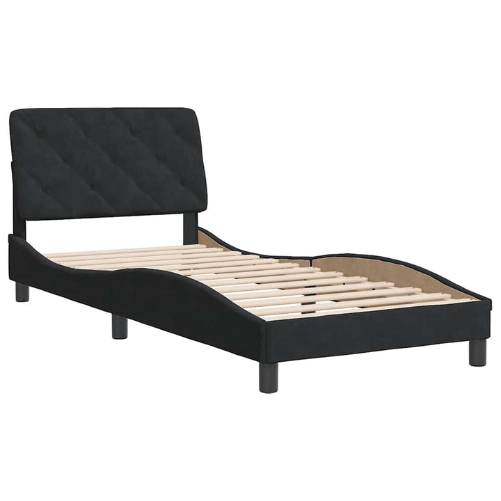 sengeramme uden madras 80x200 cm fløjl sort