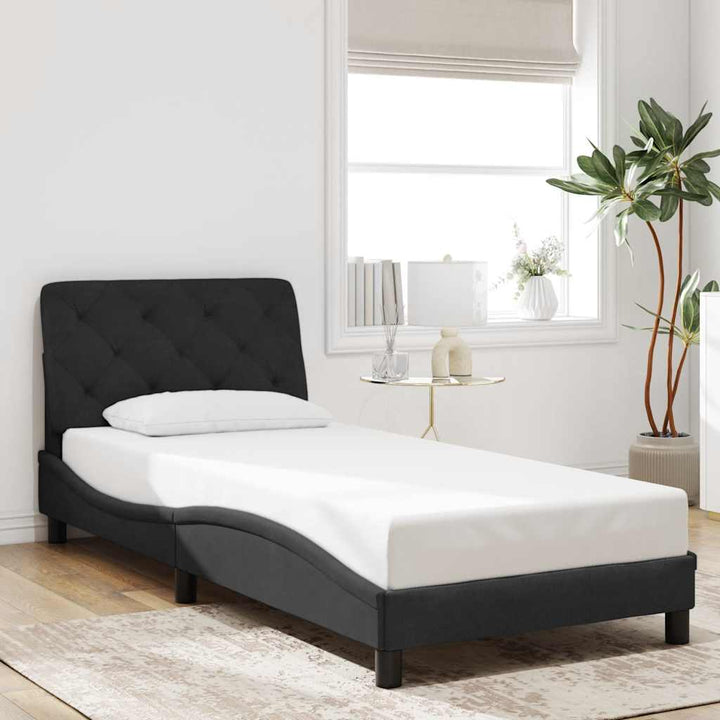 sengeramme uden madras 80x200 cm fløjl sort