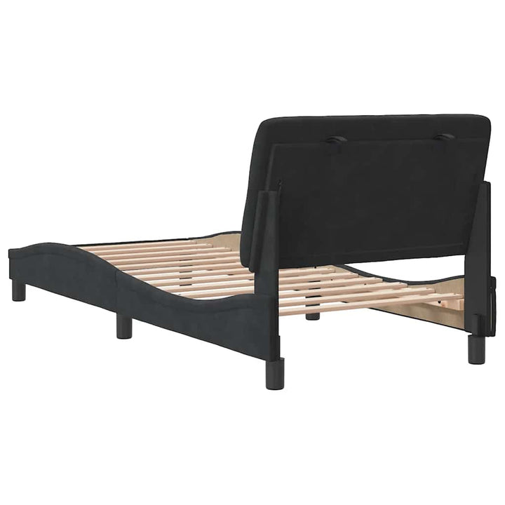 sengeramme uden madras 90x190 cm fløjl sort