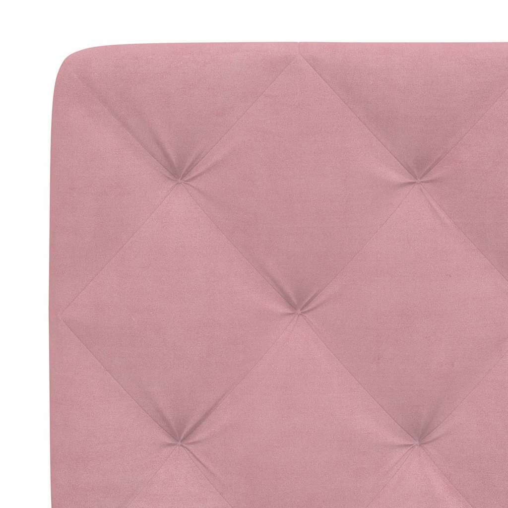 sengeramme uden madras 90x190 cm fløjl lyserød