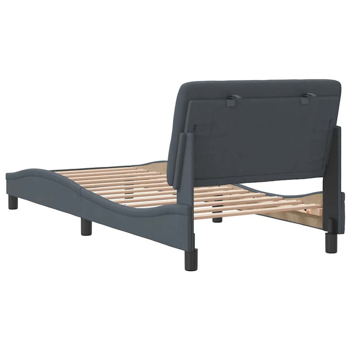 sengeramme uden madras Mørkegrå 90x200 cm Fløjl