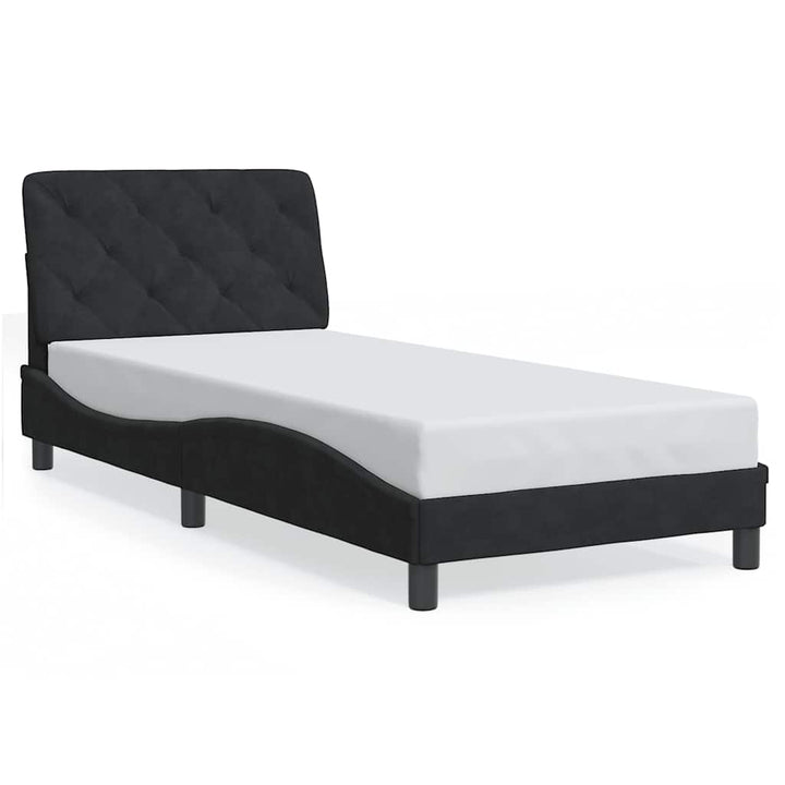sengeramme uden madras 90x200 cm fløjl sort