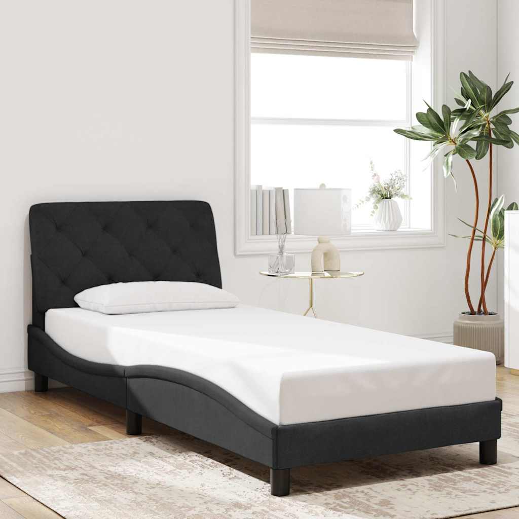 sengeramme uden madras 90x200 cm fløjl sort