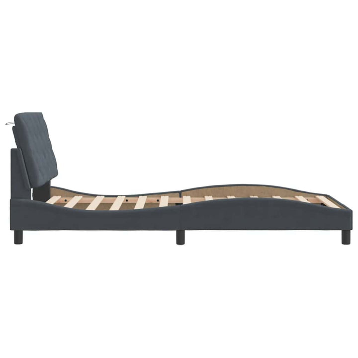 sengeramme uden madras Mørkegrå 100x200 cm Fløjl