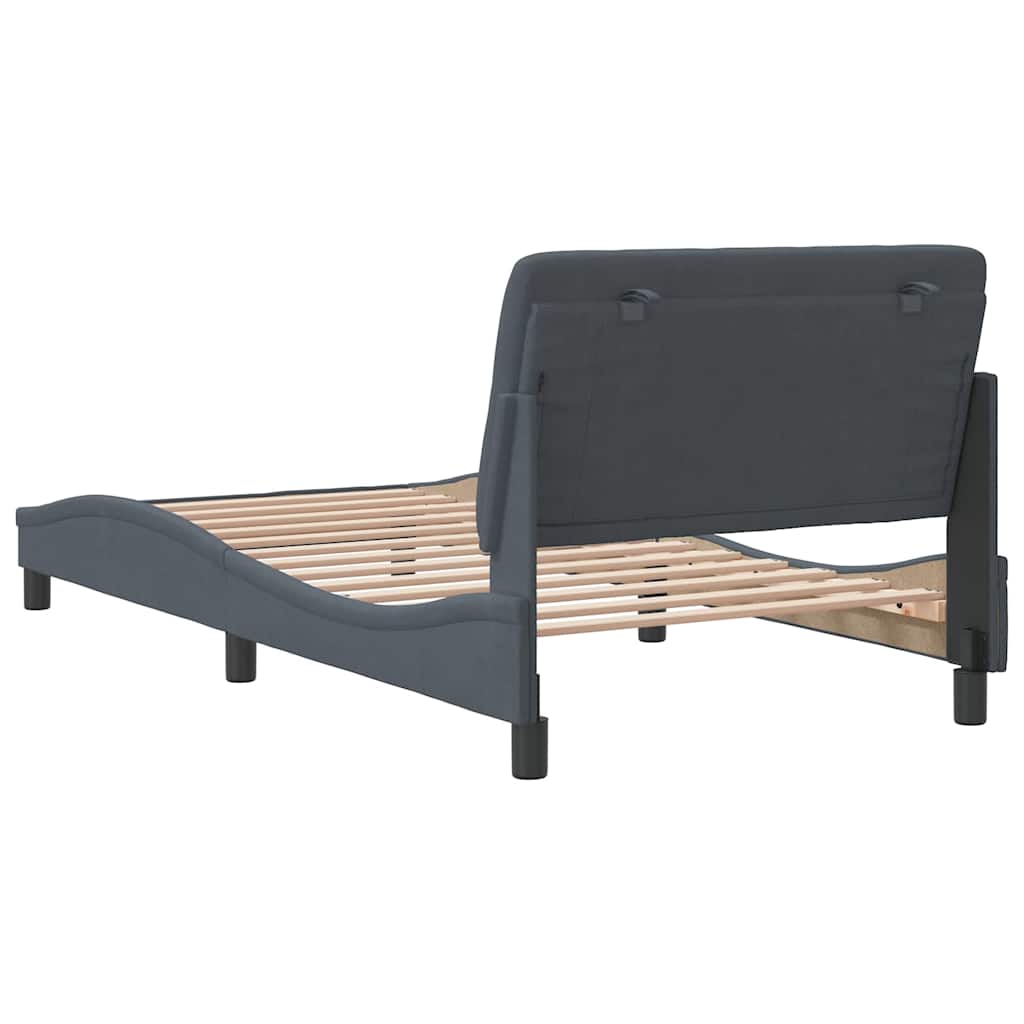 sengeramme uden madras Mørkegrå 100x200 cm Fløjl