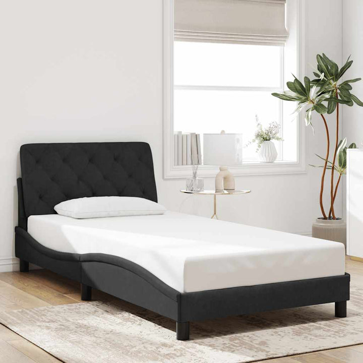 sengeramme uden madras Sort 100x200 cm Fløjl