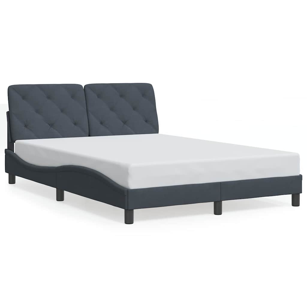 sengeramme uden madras Mørkegrå 120x200 cm Fløjl