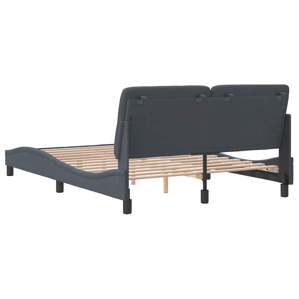 sengeramme uden madras Mørkegrå 120x200 cm Fløjl
