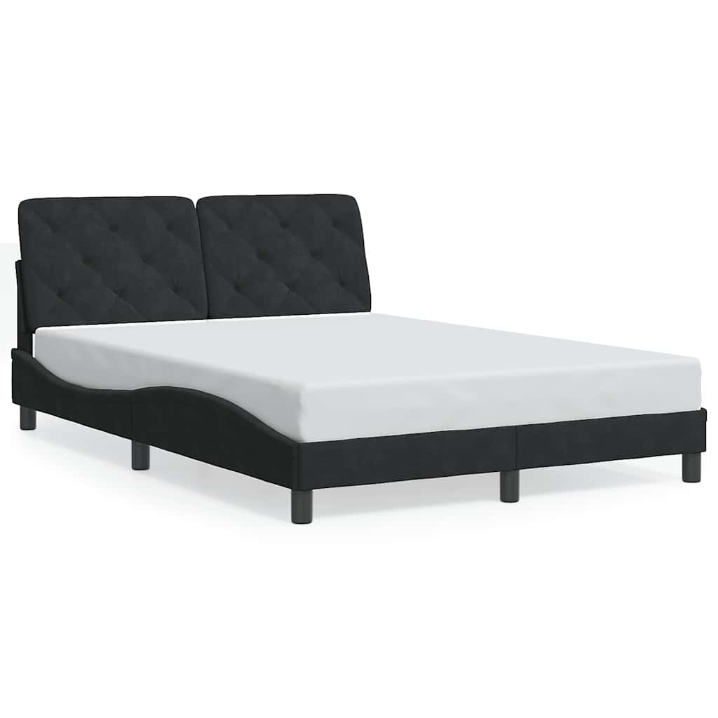 sengeramme uden madras Sort 120x200 cm Fløjl